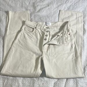 Reformation jeans high rise straight leg cream size 26